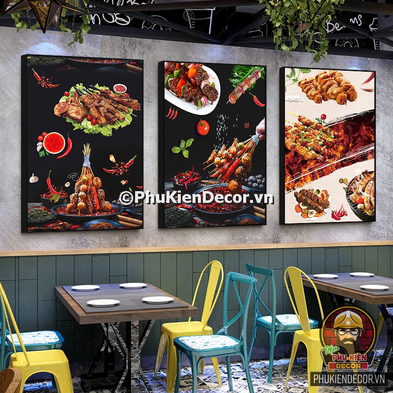 Những mẫu tranh món ăn, quán nướng xiên que Những mẫu tranh món ăn, quán nướng xiên que