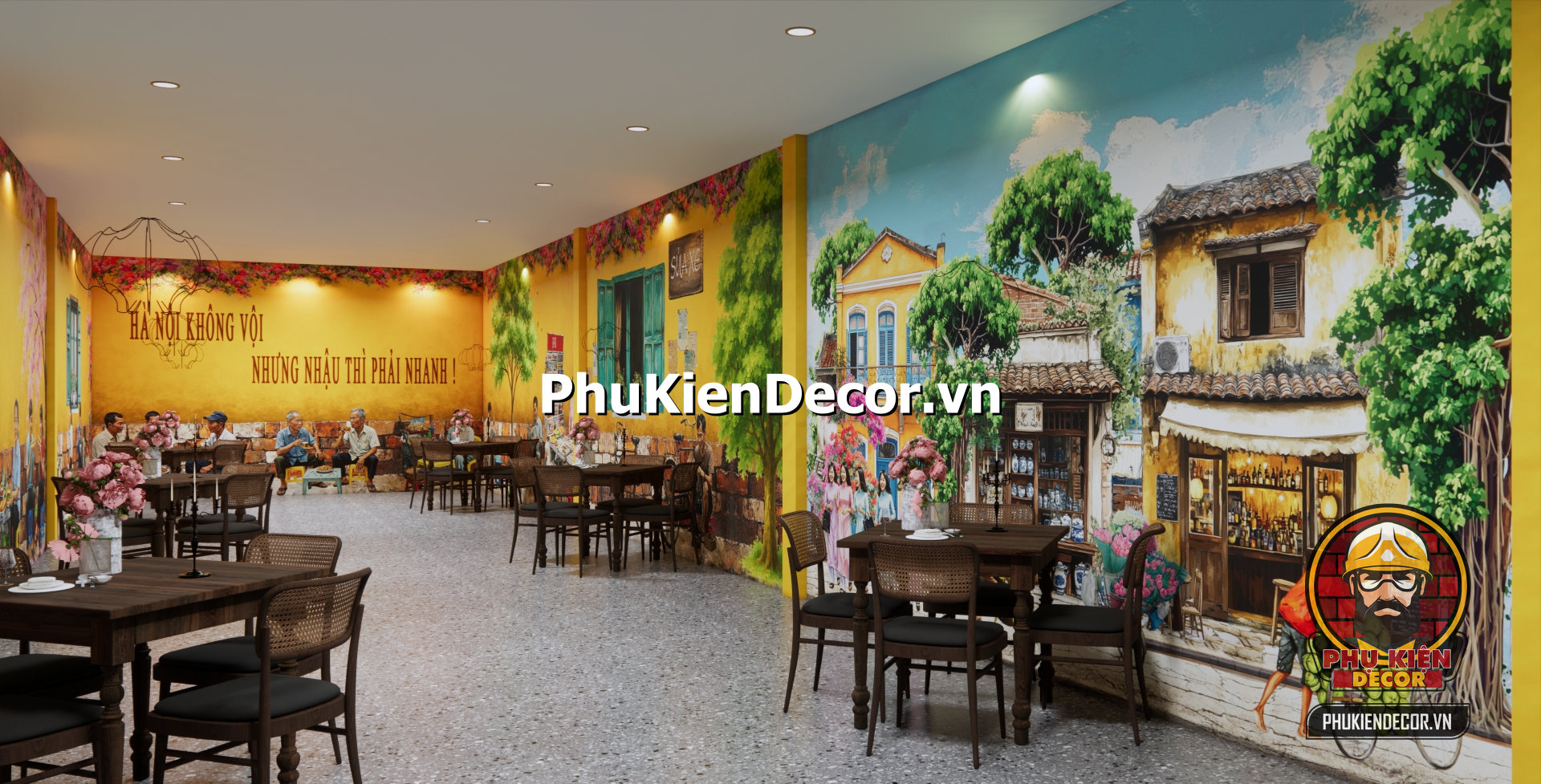 Setup quán ăn phong cách Hà Nội xưa,quán ăn phố cổ Setup quán ăn phong cách Hà Nội xưa,quán ăn phố cổ