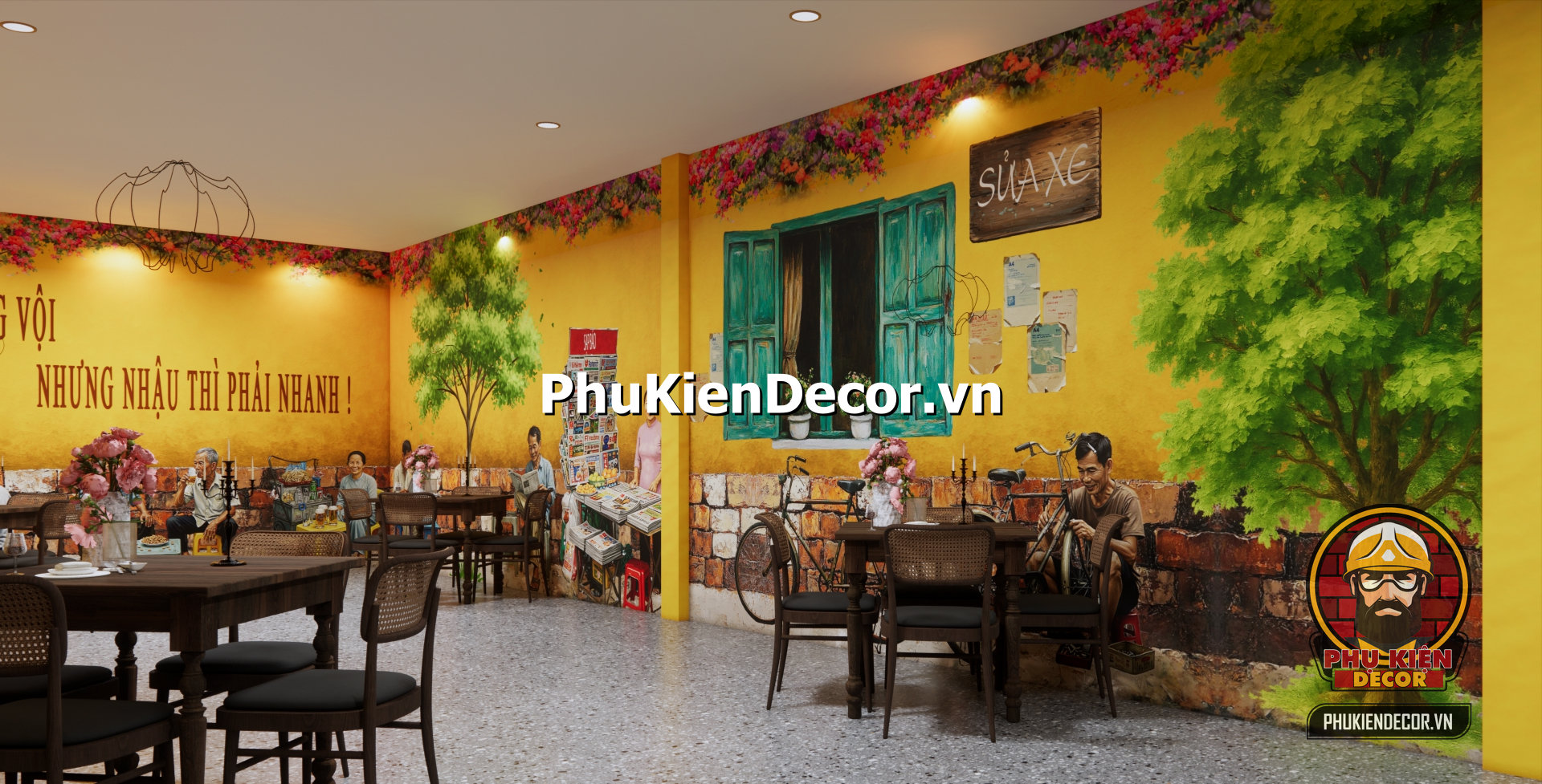 Setup quán ăn phong cách Hà Nội xưa,quán ăn phố cổ Setup quán ăn phong cách Hà Nội xưa,quán ăn phố cổ