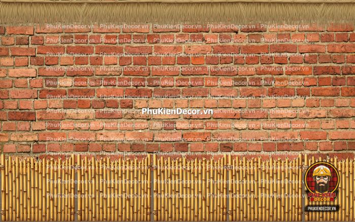 Tranh dán tường nền gạch trang trí quán ăn làng quê Tranh dán tường nền gạch trang trí quán ăn làng quê