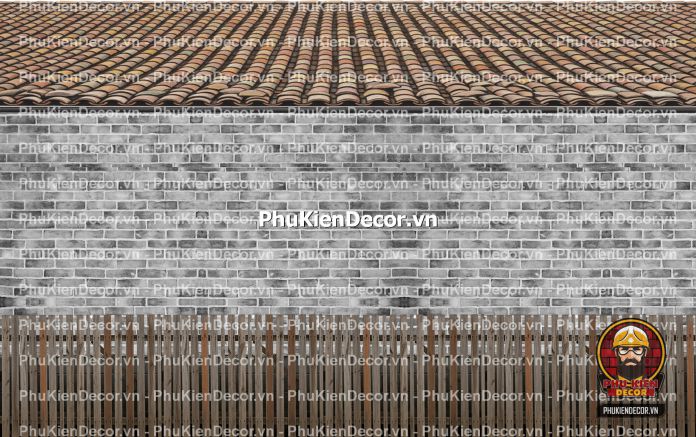 Tranh dán tường nền gạch trang trí quán ăn làng quê Tranh dán tường nền gạch trang trí quán ăn làng quê