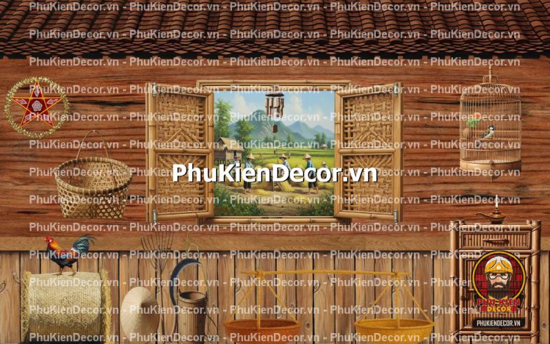 Trang trí quán ăn với tranh 3D phong cách đồng quê Trang trí quán ăn với tranh 3D phong cách đồng quê