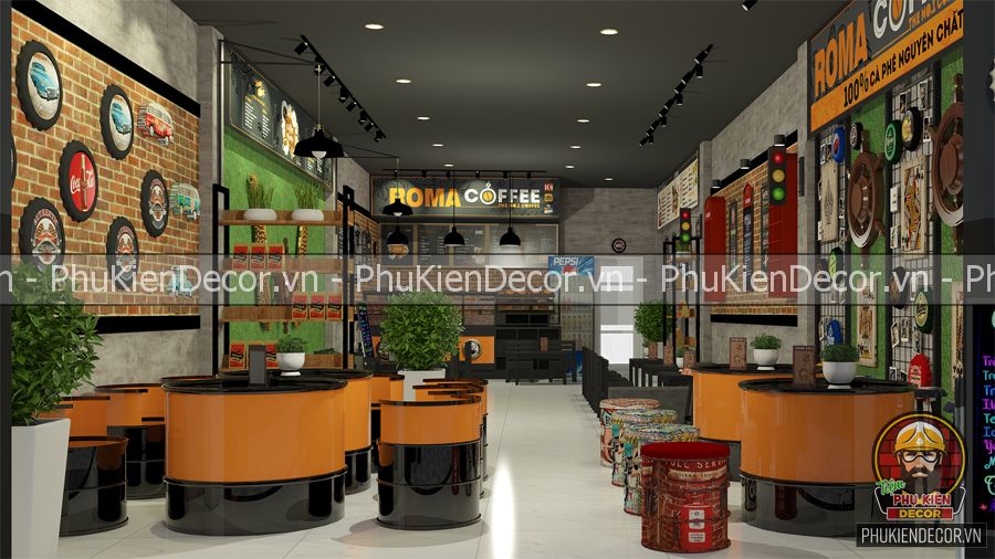 Thiết kế nội thất Quán Cafe cần chú ý đến các vật liệu và phụ kiện Decor Thiết kế nội thất Quán Cafe cần chú ý đến các vật liệu và phụ kiện Decor
