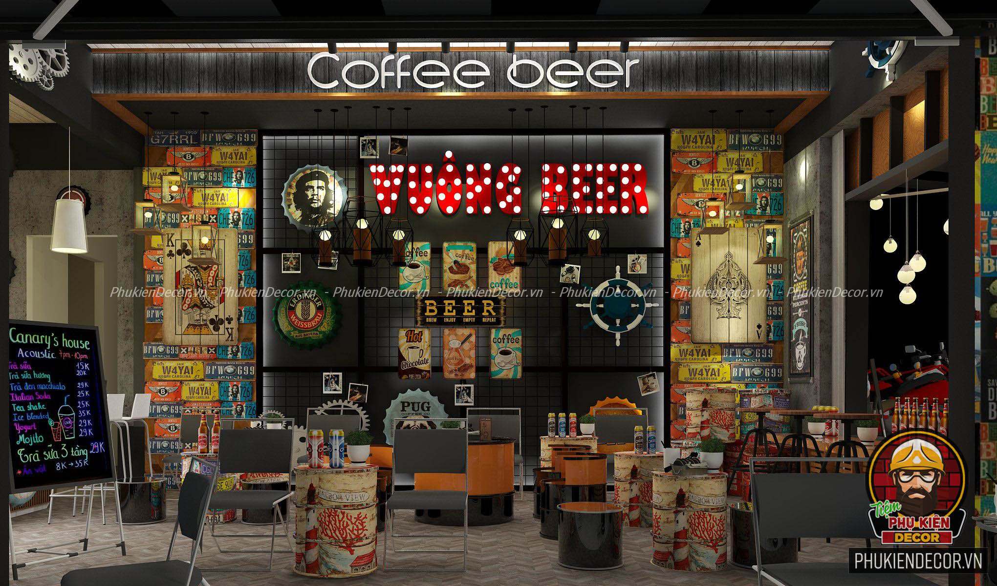 Mô hình thiết kế quán Cafe Beer đẹp cực Chất, cuốn hút giới Trẻ