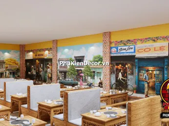 Tranh Dán Tường 3D Phong Cách Sài Gòn Xưa – Gợi Nhớ Một Thời Vàng Son Trong Không Gian Quán