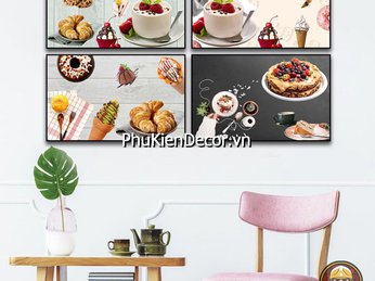 345+ mẫu tranh treo tường Tiệm Bánh ngọt, Bánh mì, Cupcake, Barkery, trang trí quán Cafe Bánh, Trà Bánh - Tea Break thịnh hành