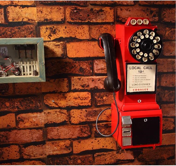 Mô hình Điện thoại treo tường phong cách Vintage, Retro - Trang trí Quán Cafe, Bia, Trà sữa, Shop Quần áo