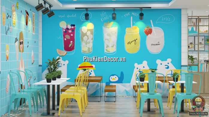 Tổng hợp các mẫu tranh dán tường 3D trang trí Quán Trà sữa đẹp, dễ thương và độc lạ Tổng hợp các mẫu tranh dán tường 3D trang trí Quán Trà sữa đẹp, dễ thương và độc lạ