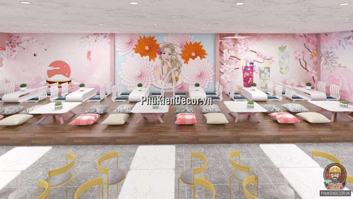 Tổng hợp các mẫu Tranh dán tường 3D trang trí quán Trà sữa, Trà chanh đẹp Tổng hợp các mẫu Tranh dán tường 3D trang trí quán Trà sữa, Trà chanh đẹp