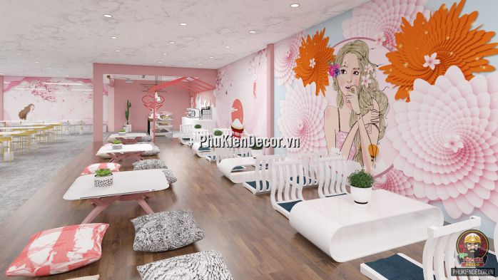 Tổng hợp các mẫu Tranh dán tường 3D trang trí quán Trà sữa, Trà chanh đẹp Tổng hợp các mẫu Tranh dán tường 3D trang trí quán Trà sữa, Trà chanh đẹp