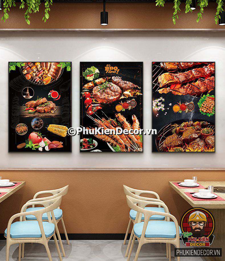 Tổng hợp mẫu tranh quán nướng xiên que tự chọn Tổng hợp mẫu tranh quán nướng xiên que tự chọn