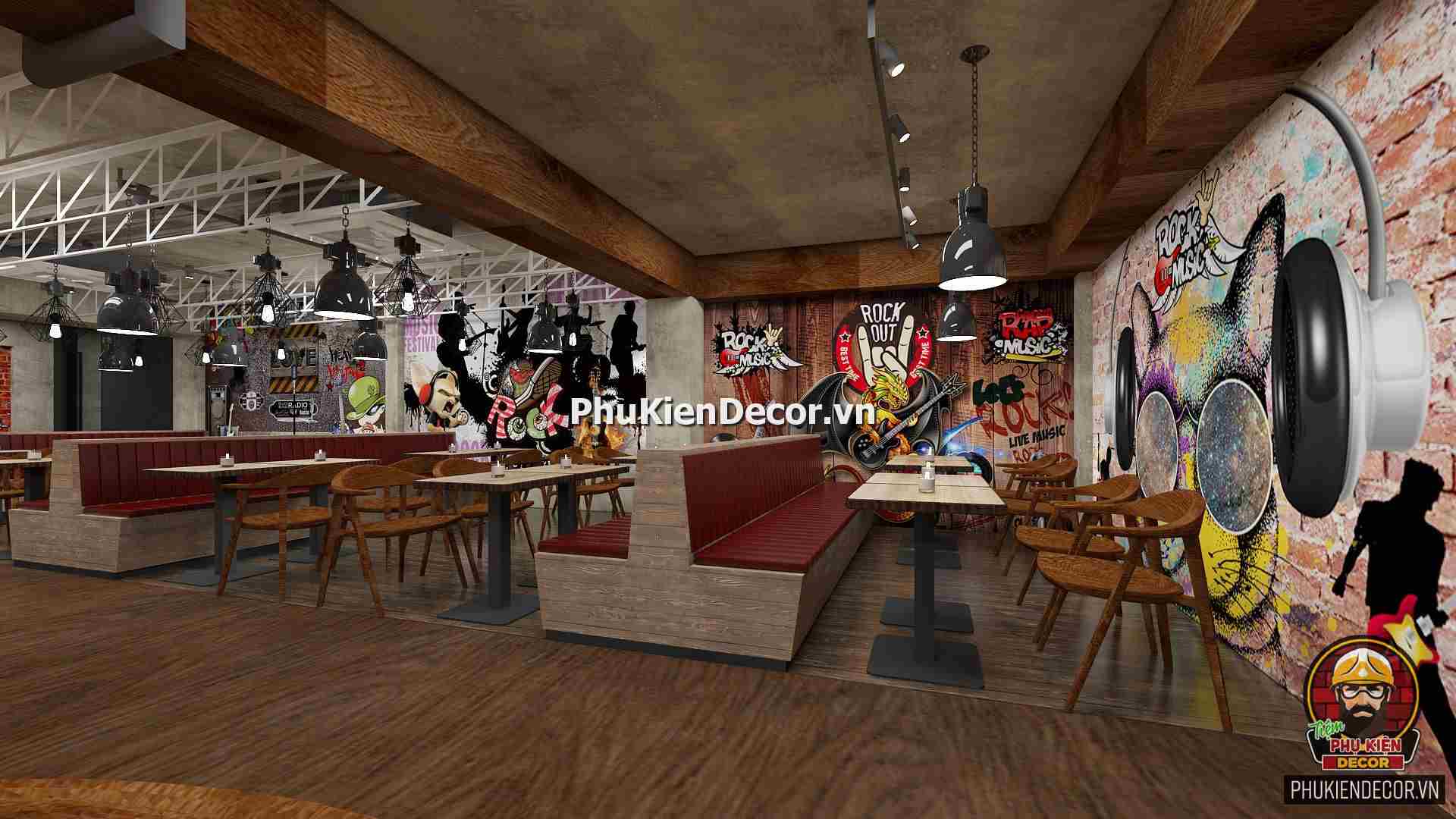 Trang trí quán Cafe Bia, Bar, Pub phong cách đường phố ấn tượng Trang trí quán Cafe Bia, Bar, Pub phong cách đường phố ấn tượng