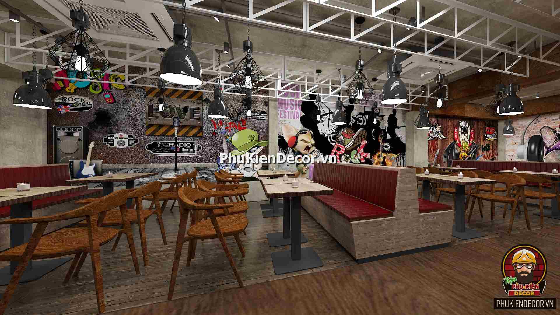 Trang trí quán Cafe Bia, Bar, Pub phong cách đường phố ấn tượng Trang trí quán Cafe Bia, Bar, Pub phong cách đường phố ấn tượng