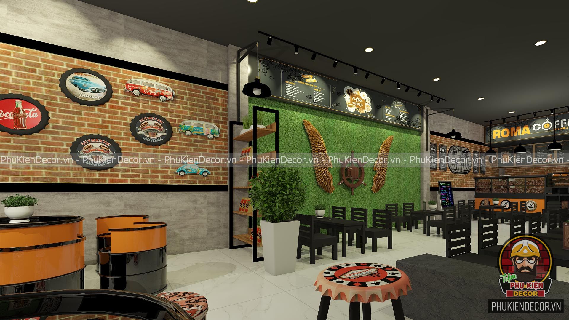 Cách trang trí đôi cánh Thiên thần cho Quán Cafe mặt tiền 5m, đơn giản mà đẹp Cách trang trí đôi cánh Thiên thần cho Quán Cafe mặt tiền 5m, đơn giản mà đẹp