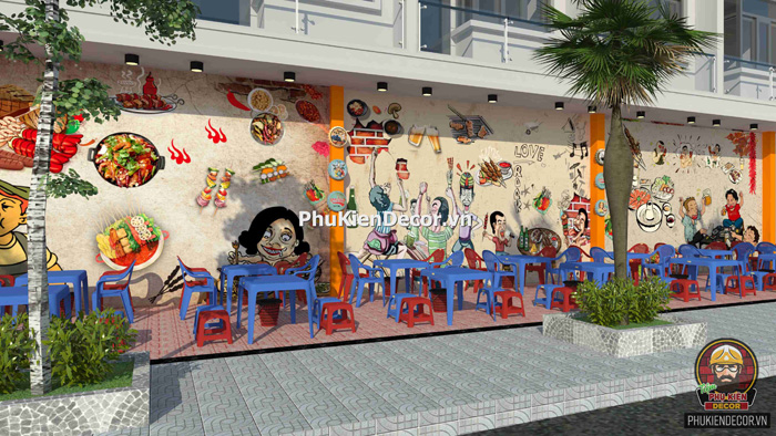 Trang trí quán Lẩu bình dân, phong cách Đường phố Trang trí quán Lẩu bình dân, phong cách Đường phố
