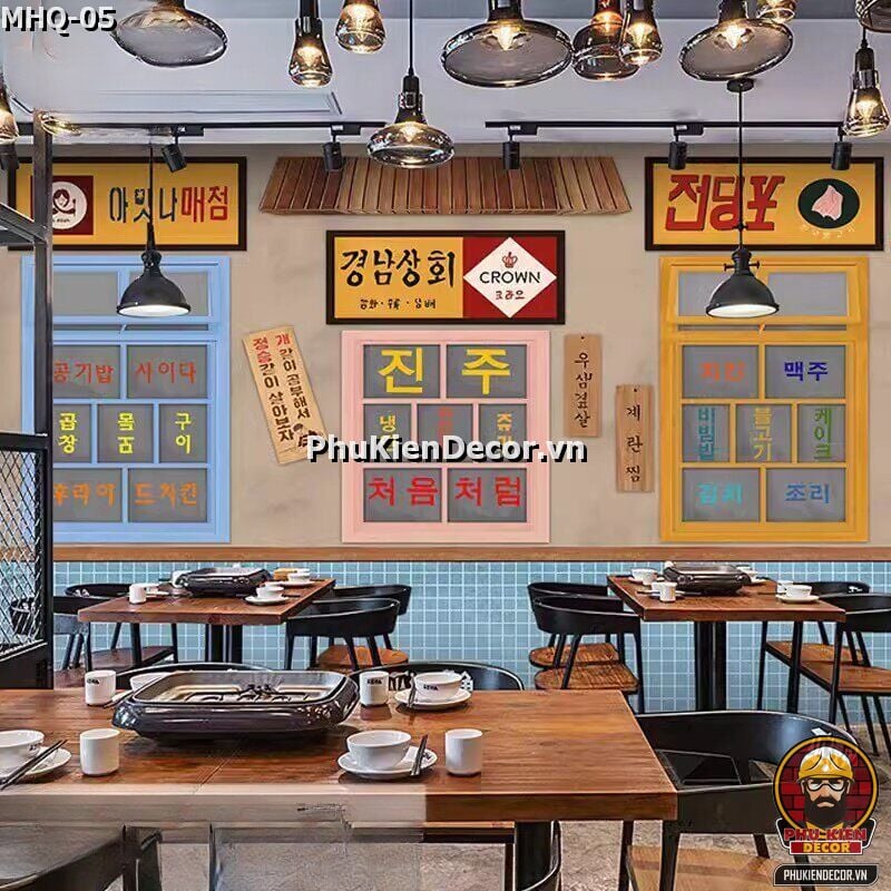 Trang trí quán Mì Cay Tokbokki Hàn Quốc bằng Tranh dán tường 3D Trang trí quán Mì Cay Tokbokki Hàn Quốc bằng Tranh dán tường 3D