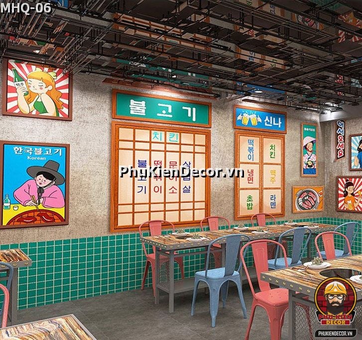 Trang trí quán nướng BBQ phong cách hoàng gia Hàn Quốc độc bản Trang trí quán nướng BBQ phong cách hoàng gia Hàn Quốc độc bản