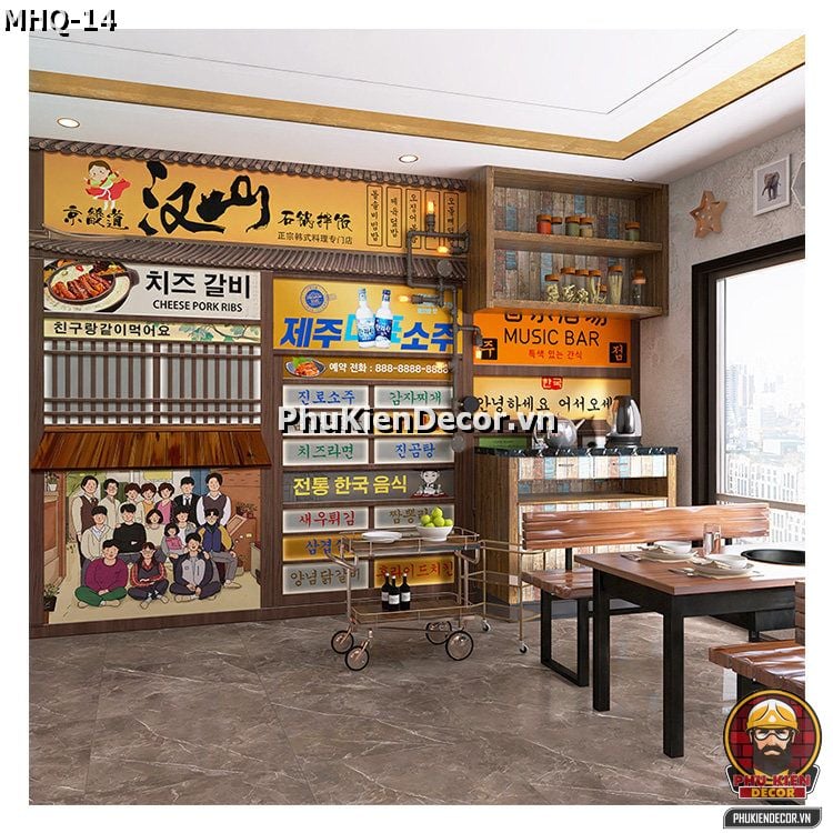 Mẫu Trang trí Quán Ăn Phong Cách Seoul Retro Hoài Niệm Tinh Tế Mẫu Trang trí Quán Ăn Phong Cách Seoul Retro Hoài Niệm Tinh Tế