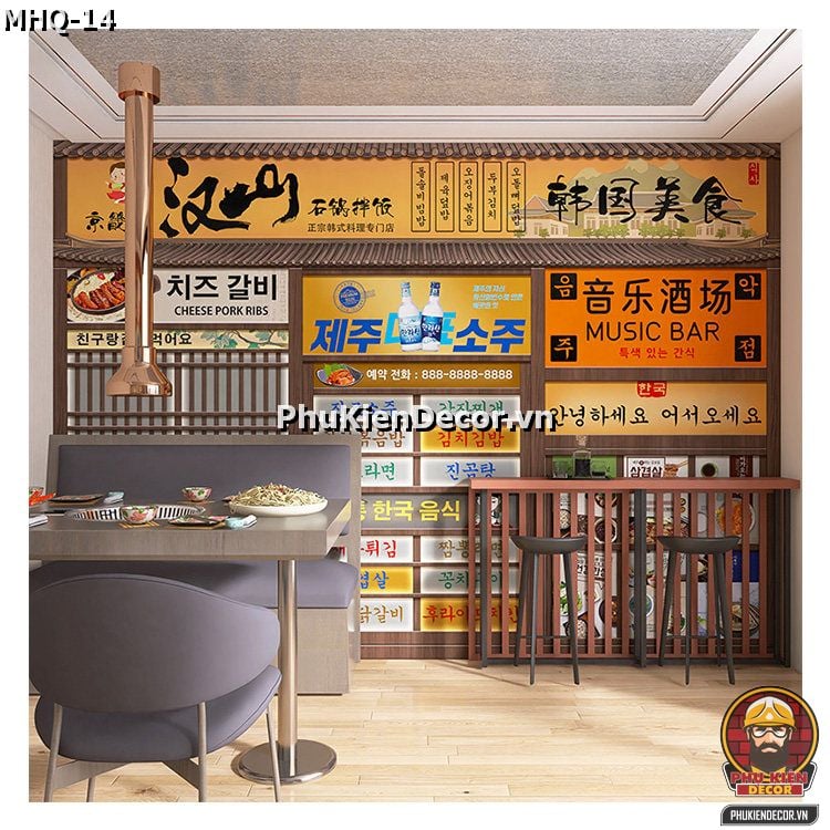 Mẫu Trang trí Quán Ăn Phong Cách Seoul Retro Hoài Niệm Tinh Tế Mẫu Trang trí Quán Ăn Phong Cách Seoul Retro Hoài Niệm Tinh Tế