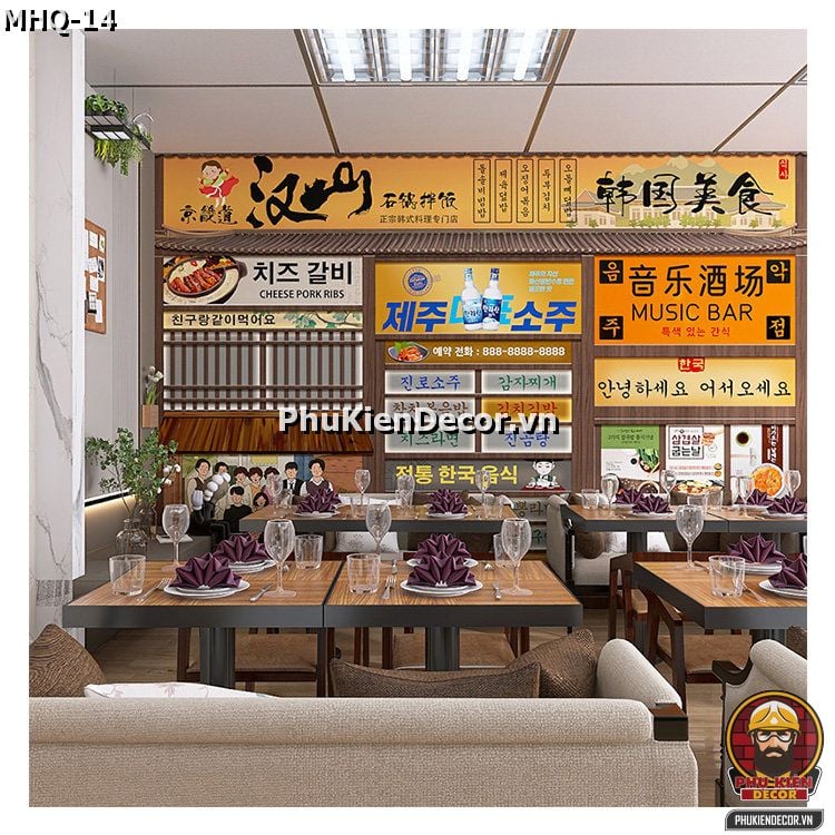 Mẫu Trang trí Quán Ăn Phong Cách Seoul Retro Hoài Niệm Tinh Tế Mẫu Trang trí Quán Ăn Phong Cách Seoul Retro Hoài Niệm Tinh Tế