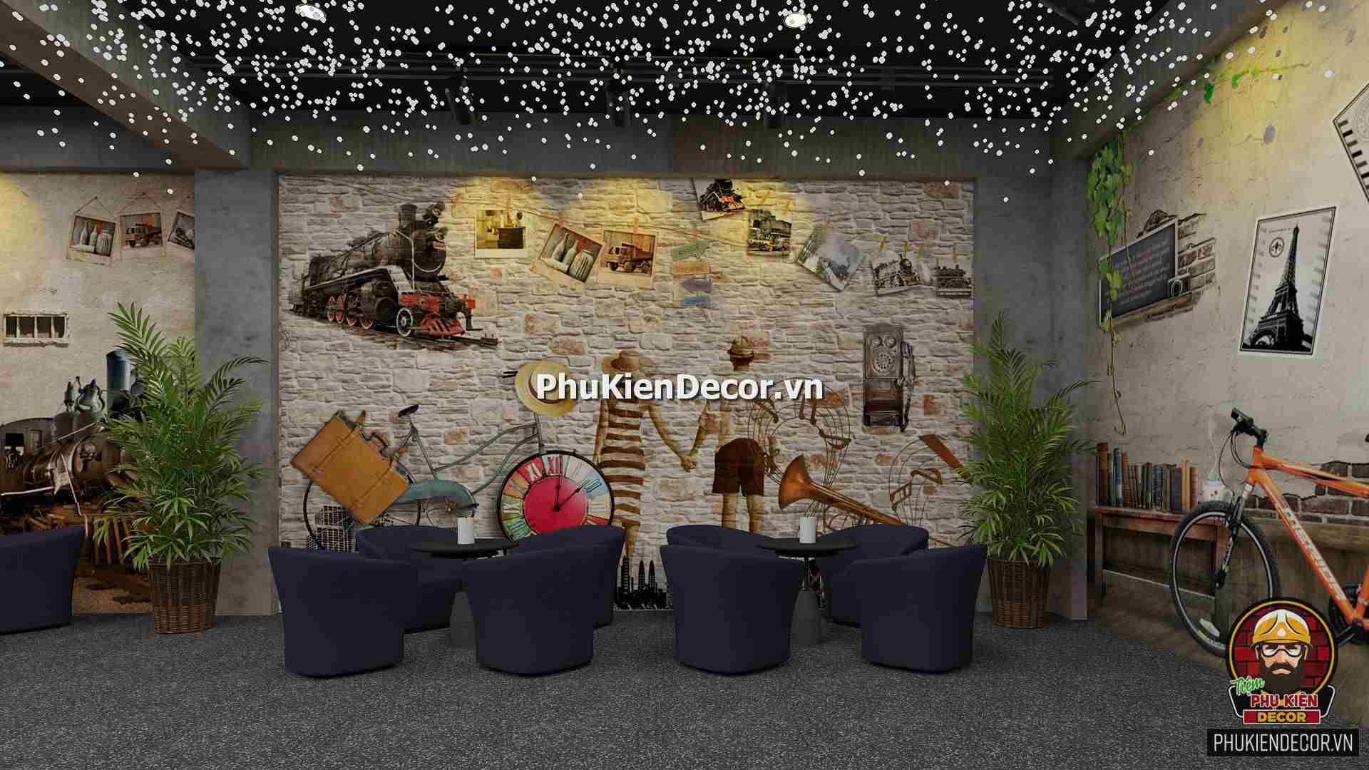 Tranh dán tường trang trí quán Rượu - Bar - Pub mang phong cách Hoài Cổ Châu Âu Tranh dán tường trang trí quán Rượu - Bar - Pub mang phong cách Hoài Cổ Châu Âu