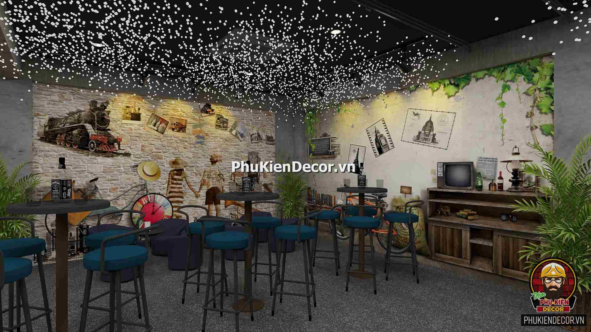 Tranh dán tường trang trí quán Rượu - Bar - Pub mang phong cách Hoài Cổ Châu Âu Tranh dán tường trang trí quán Rượu - Bar - Pub mang phong cách Hoài Cổ Châu Âu
