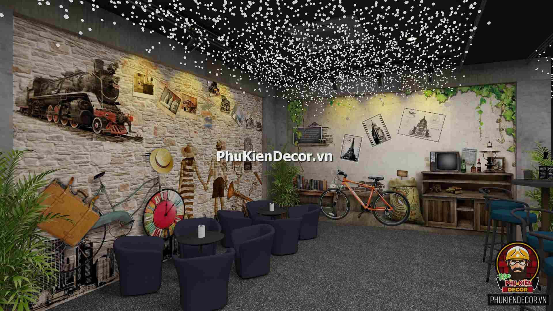 Tranh dán tường trang trí quán Rượu - Bar - Pub mang phong cách Hoài Cổ Châu Âu Tranh dán tường trang trí quán Rượu - Bar - Pub mang phong cách Hoài Cổ Châu Âu