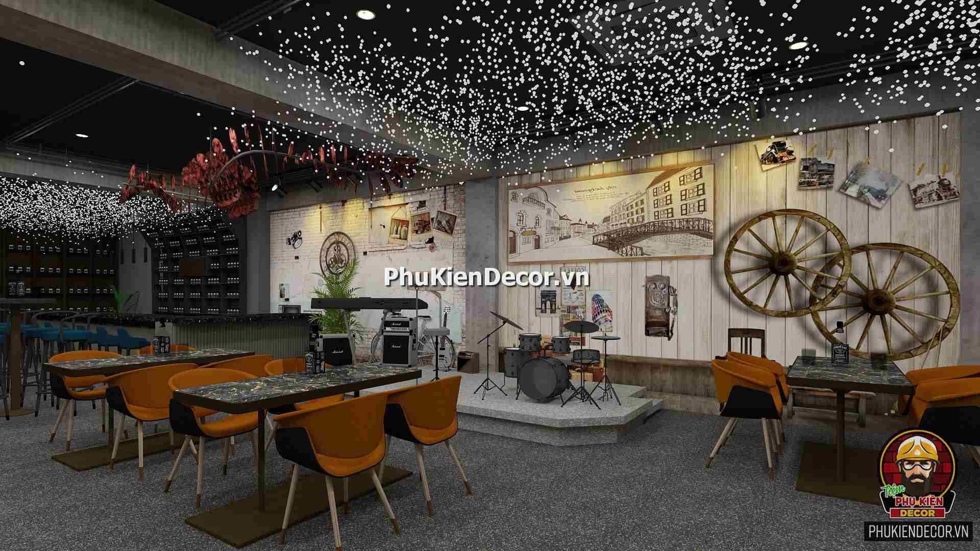 Tranh dán tường trang trí quán Rượu - Bar - Pub mang phong cách Hoài Cổ Châu Âu Tranh dán tường trang trí quán Rượu - Bar - Pub mang phong cách Hoài Cổ Châu Âu