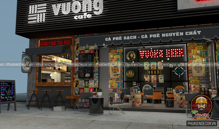 Trang trí bằng đồ decor treo tường ấn tượng, giúp quán Cafe Beer tạo nên phong cách riêng Trang trí bằng đồ decor treo tường ấn tượng, giúp quán Cafe Beer tạo nên phong cách riêng