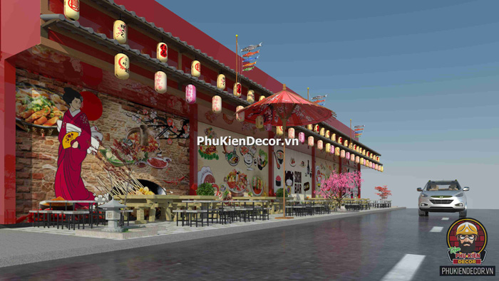 Trang trí thiết kế Quán Lẩu Nướng Xiên Que kiểu Nhật Bản Trang trí thiết kế Quán Lẩu Nướng Xiên Que kiểu Nhật Bản