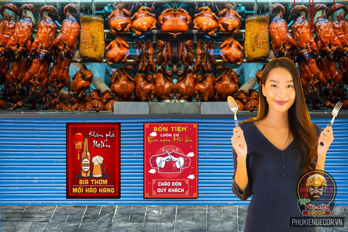 Mô phỏng Tiệm vịt Quay trong quán, bằng cách trang trí dán Decal Mô phỏng Tiệm vịt Quay trong quán, bằng cách trang trí dán Decal