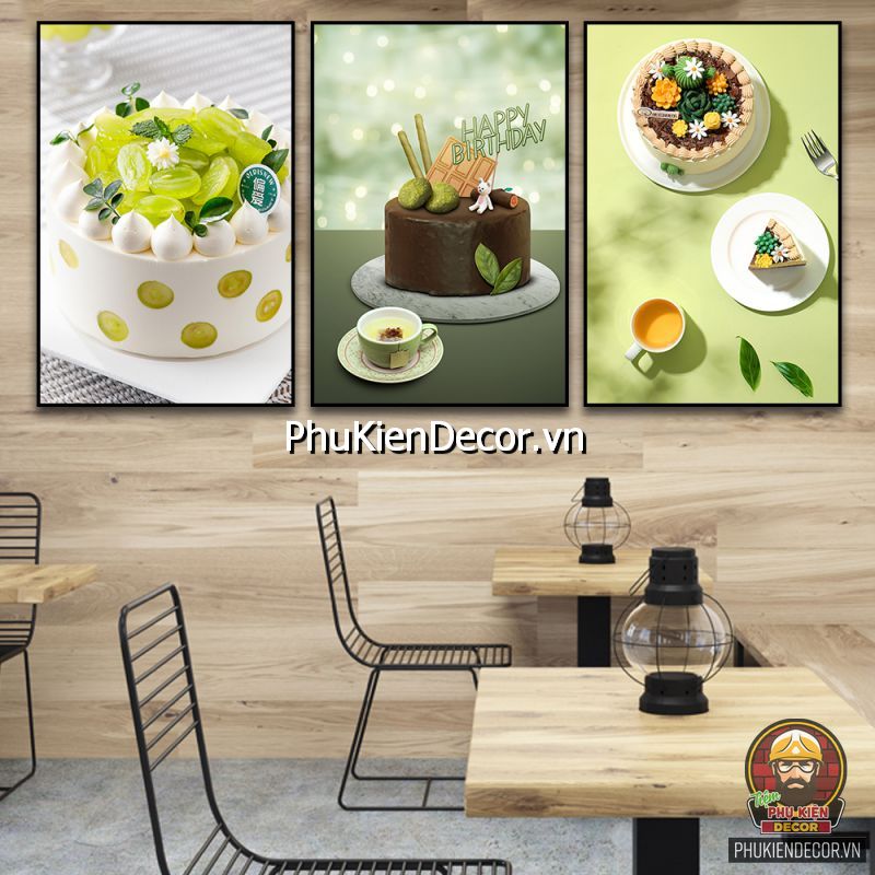 Trang trí tranh treo tường cửa hàng bánh kem phong cách Vintage Trang trí tranh treo tường cửa hàng bánh kem phong cách Vintage