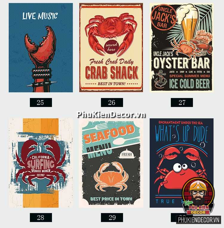 Tranh ảnh trang trí món ăn Tôm Cua Quán - Nhà hàng Hải sản Tranh ảnh trang trí món ăn Tôm Cua Quán - Nhà hàng Hải sản