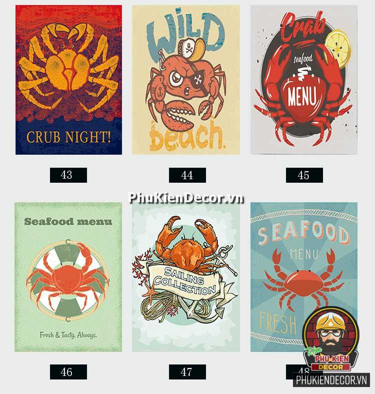 Tranh ảnh trang trí món ăn Tôm Cua Quán - Nhà hàng Hải sản Tranh ảnh trang trí món ăn Tôm Cua Quán - Nhà hàng Hải sản