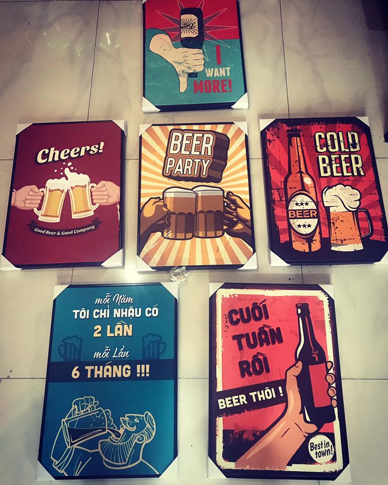 Set tranh canvas 43x60cm - chủ đề Coffee Beer Set tranh canvas 43x60cm - chủ đề Coffee Beer