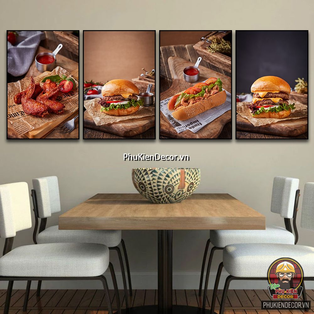 899+ Mẫu tranh trang trí quán gà rán - tiệm bánh mì hamburger - mì ...