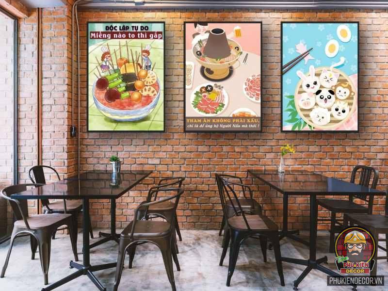 Tranh canvas trang trí quán ăn