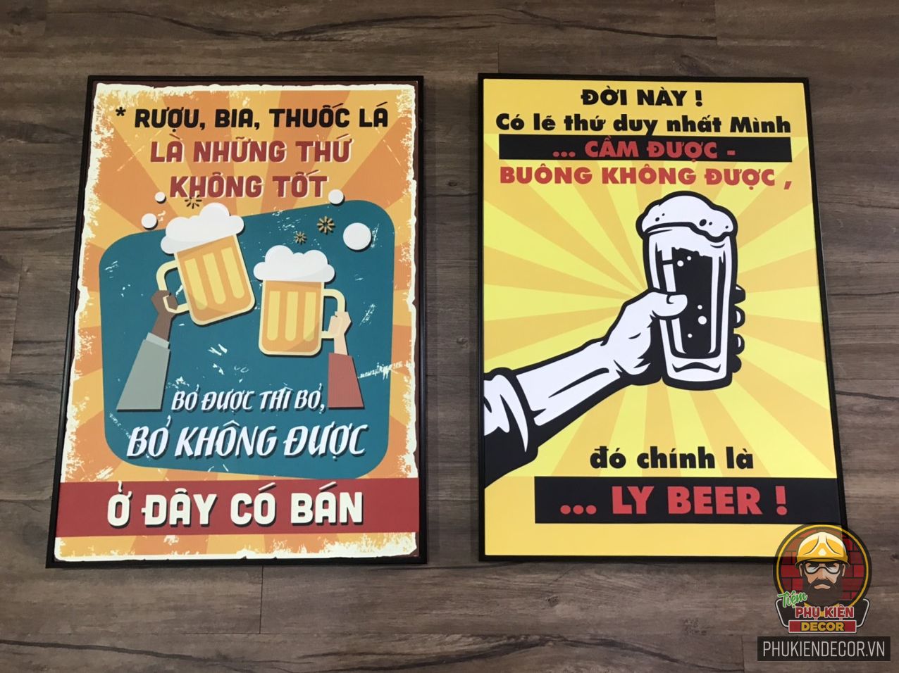 Tranh treo tường Cafe Bia trang trí Tranh treo tường Cafe Bia trang trí