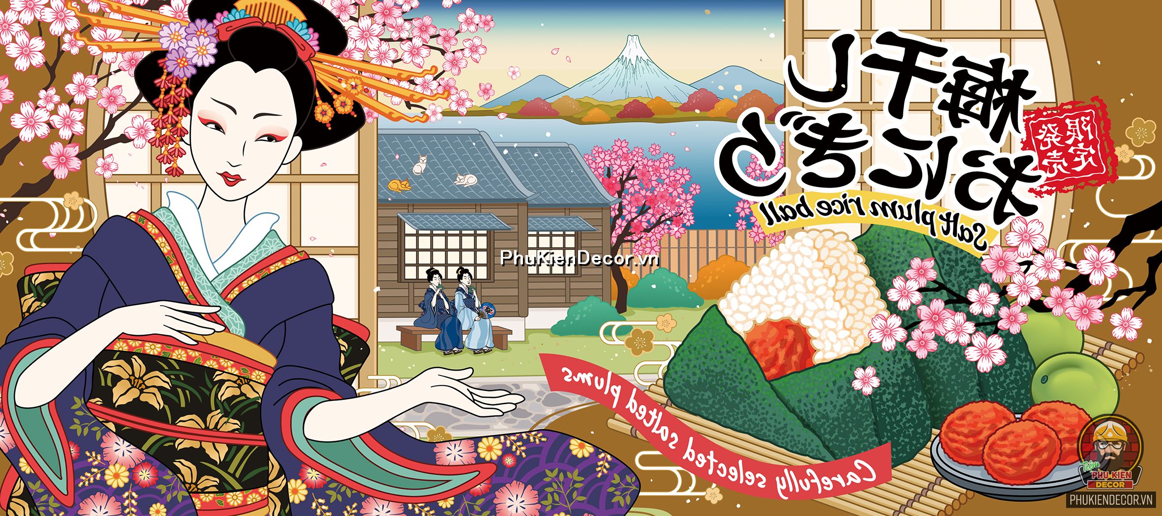 Tranh chủ đề cành đẹp Nhật Bản như một xúc tác để bữa ăn thêm hấp dẫn Tranh chủ đề cành đẹp Nhật Bản như một xúc tác để bữa ăn thêm hấp dẫn