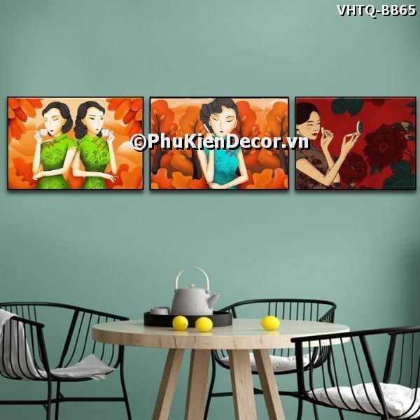 Tranh trang trí về văn hóa Trung Hoa gắn liền với bộ trang phục truyền thống sườn xám nổi tiếng Tranh trang trí về văn hóa Trung Hoa gắn liền với bộ trang phục truyền thống sườn xám nổi tiếng