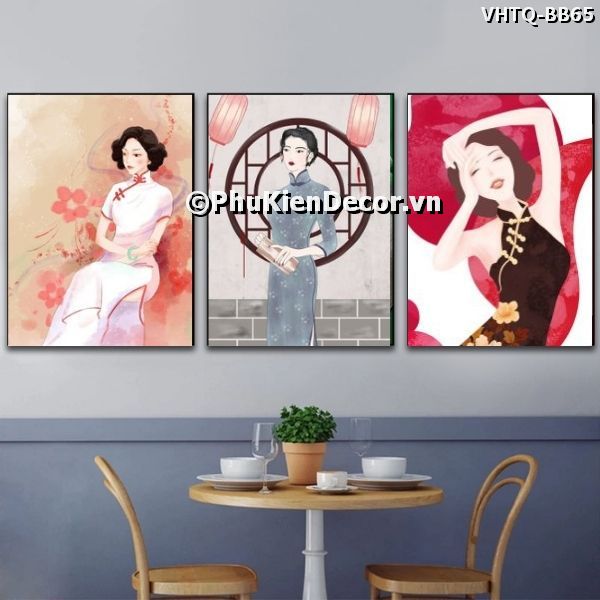 Tranh những cô gái dịu dàng, thướt tha trong bộ sườn xám đặc trưng, nổi tiếng của văn hóa Trung Quốc Tranh những cô gái dịu dàng, thướt tha trong bộ sườn xám đặc trưng, nổi tiếng của văn hóa Trung Quốc