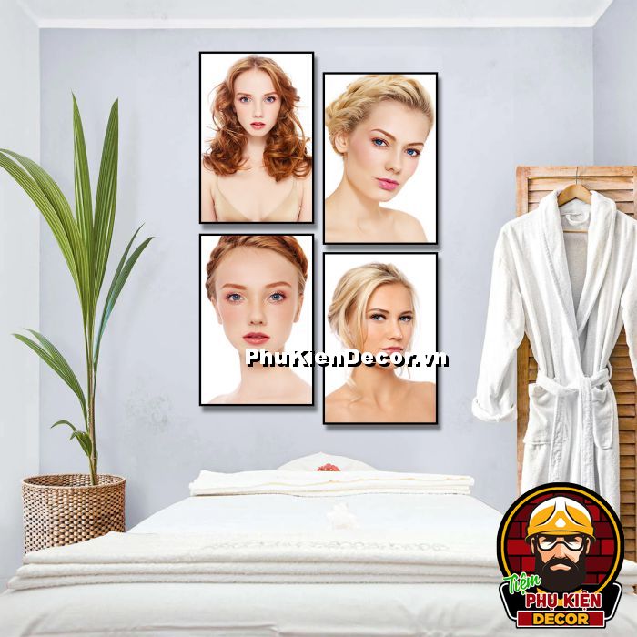 Tranh cô gái trang điểm đẹp truyền thông điệp, khích lệ làm đẹp của phái nữ Tranh cô gái trang điểm đẹp truyền thông điệp, khích lệ làm đẹp của phái nữ