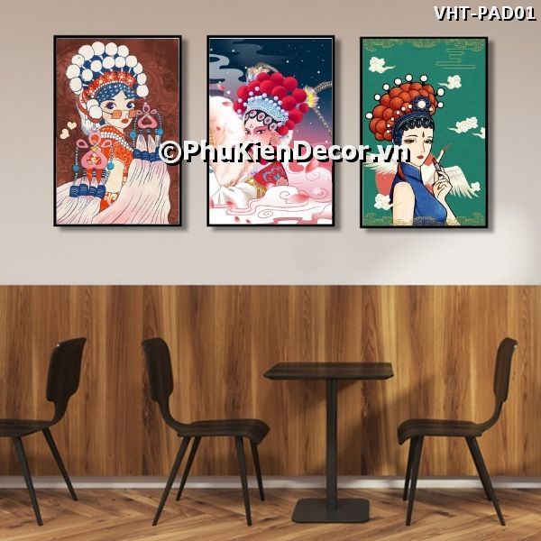 Tranh cô gái Trung Hoa kinh kịch kết hợp nghệ thuật dương đại phong cách trẻ trung, đáng yêu Tranh cô gái Trung Hoa kinh kịch kết hợp nghệ thuật dương đại phong cách trẻ trung, đáng yêu