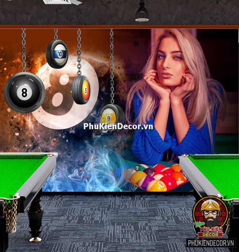 Tranh dán tường 3D Billiards độc đáo, ấn tượng, sang trọng Tranh dán tường 3D Billiards độc đáo, ấn tượng, sang trọng