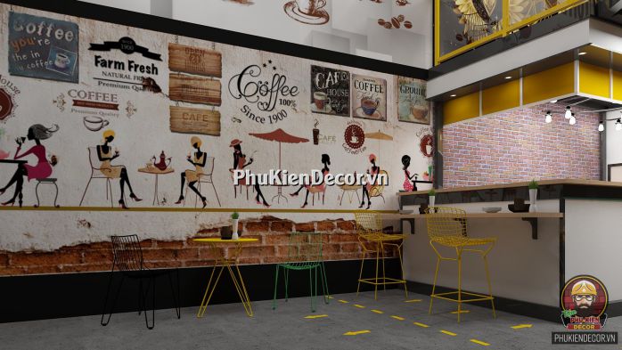 Tranh dán tường 3D cho Quán Cafe với hình ảnh tuổi Teen Tranh dán tường 3D cho Quán Cafe với hình ảnh tuổi Teen