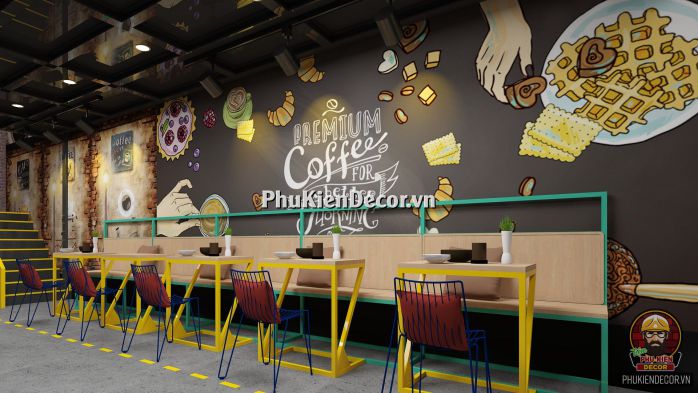 Tranh dán tường 3D cho Quán Cafe với hình ảnh tuổi Teen Tranh dán tường 3D cho Quán Cafe với hình ảnh tuổi Teen