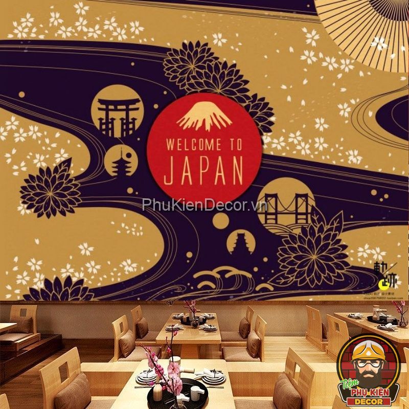 Tranh dán tường 3D địa danh Nhật Bản mới lạ Tranh dán tường 3D địa danh Nhật Bản mới lạ