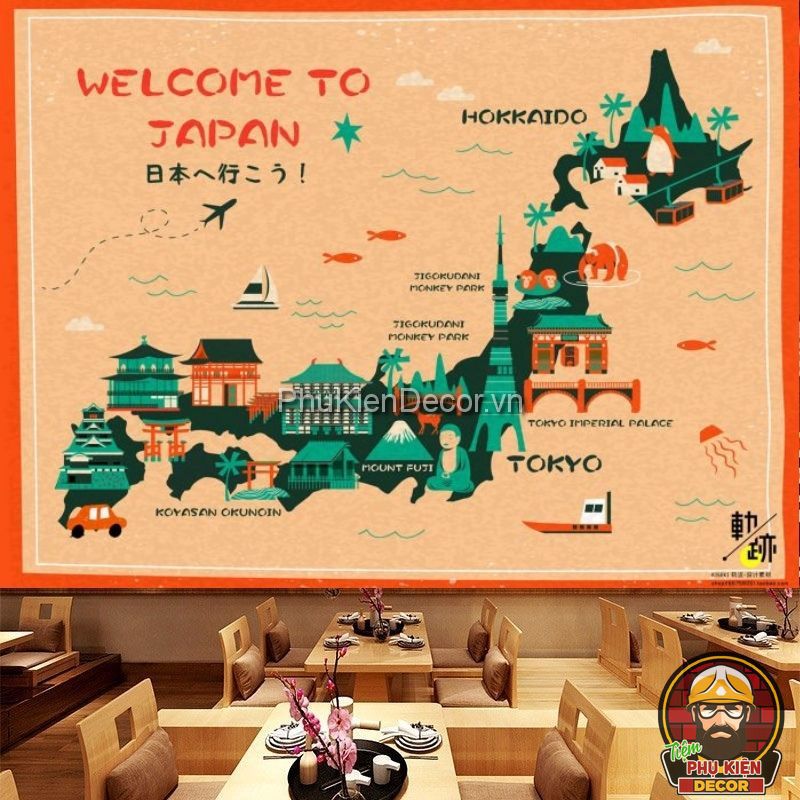 Tranh dán tường 3D địa danh Nhật Bản mới lạ Tranh dán tường 3D địa danh Nhật Bản mới lạ