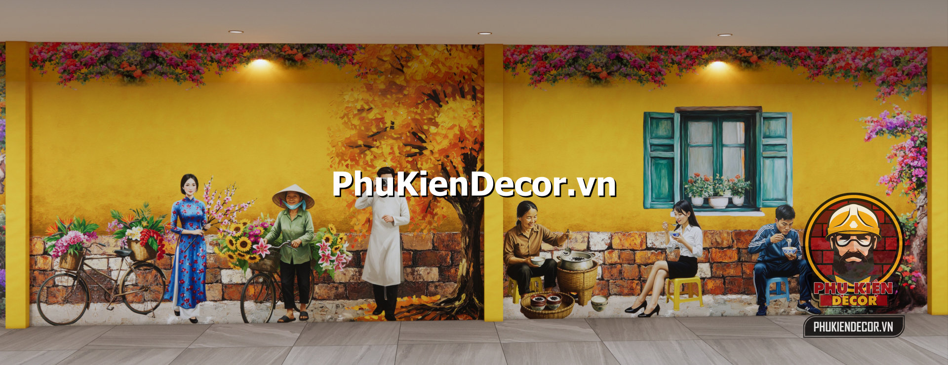 Tranh dán tường 3d Hà Nội xưa,vẻ đẹp đời thường Tranh dán tường 3d Hà Nội xưa,vẻ đẹp đời thường