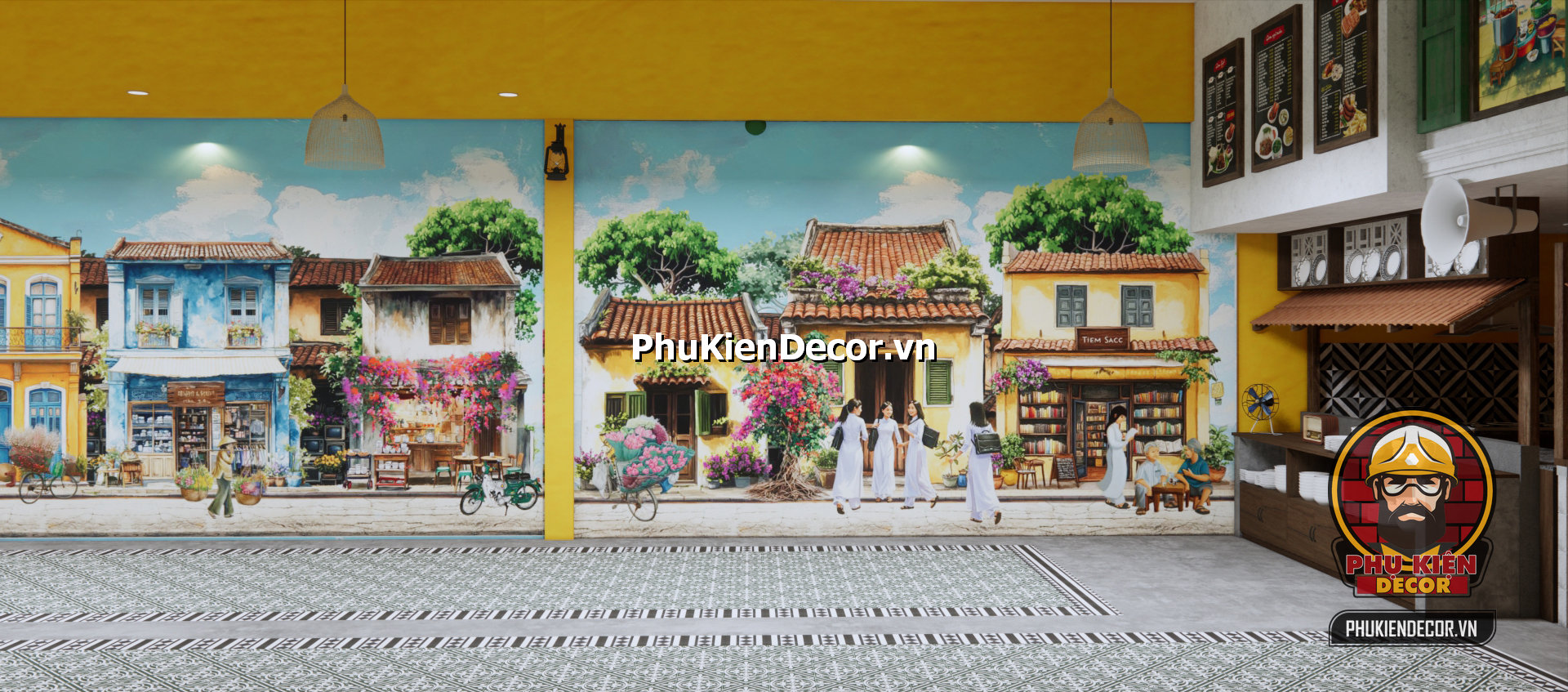 Tranh dán tường 3d Hà Nội xưa,tái hiện ký ức hà nội Tranh dán tường 3d Hà Nội xưa,tái hiện ký ức hà nội